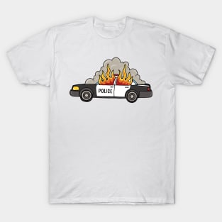 Burning cop car T-Shirt